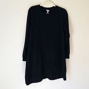 A New Day Black Long Sleeve Crew Neck Sweater Dress Medium